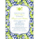 Blue Floral on Green Invitations Image 2 of 7